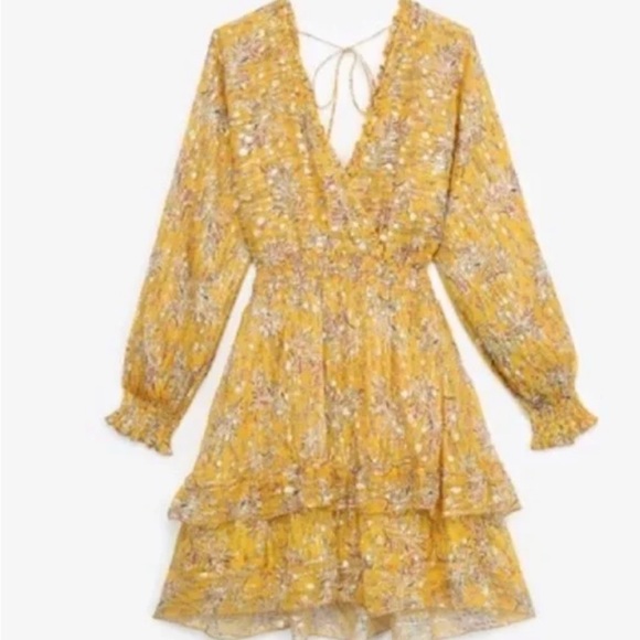 The Kooples Feuille D'or Silk-Blend Dress size small (1) - Picture 1 of 16